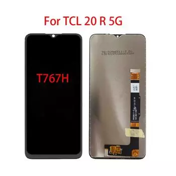 ЖК-экран для TCL 20 R 5G T767H, ЖК-дисплей, дигитайзер сенсорного экрана, полная замена в сборе чёрный