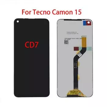 ЖК-экран для Tecno Camon 15 CD7, ЖК-дисплей, дигитайзер сенсорного экрана, полная замена в сборе чёрный