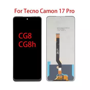 ЖК-экран для Tecno Camon 17 Pro CG8, ЖК-дисплей, дигитайзер сенсорного экрана, полная замена в сборе чёрный