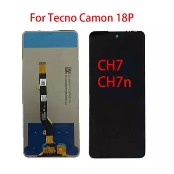 ЖК-экран для Tecno Camon 18P CH7 CH7n, ЖК-дисплей, дигитайзер сенсорного экрана, полная замена в сборе чёрный