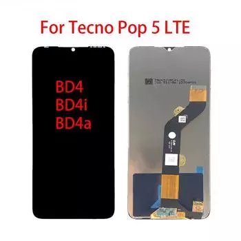 ЖК-экран для Tecno Pop 5 LTE BD4, ЖК-дисплей, дигитайзер сенсорного экрана, полная замена в сборе чёрный