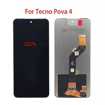 ЖК-экран для Tecno Pova 4 (LG7n) Запасная часть дигитайзера сенсорного экрана ЖК-дисплея в сборе чёрный
