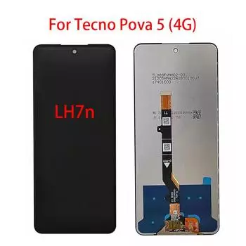 ЖК-экран для Tecno Pova 5 4G LH7n, ЖК-дисплей, дигитайзер сенсорного экрана, полная замена в сборе чёрный
