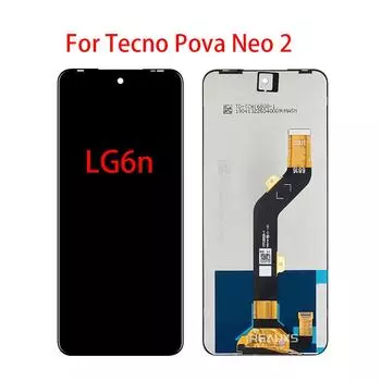 ЖК-экран для Tecno Pova Neo 2 LG6n, ЖК-дисплей, дигитайзер сенсорного экрана, полная сборка, запасная часть чёрный