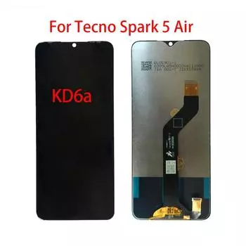 ЖК-экран для Tecno Spark 5 Air KD6a, ЖК-дисплей, дигитайзер сенсорного экрана, полная замена в сборе чёрный