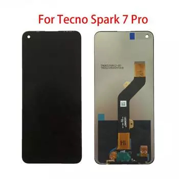 ЖК-экран для Tecno Spark 7 Pro, ЖК-дисплей, дигитайзер сенсорного экрана, полная замена в сборе чёрный