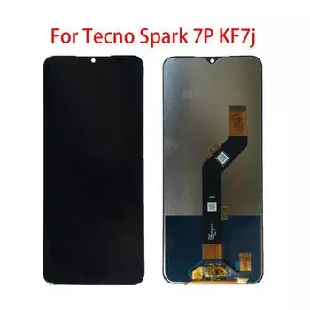 ЖК-экран для Tecno Spark 7P KF7j, ЖК-дисплей, дигитайзер сенсорного экрана, полная замена в сборе чёрный