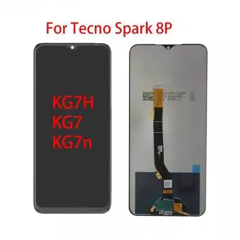 ЖК-экран для Tecno Spark 8P KG7 KG7H, ЖК-дисплей, дигитайзер сенсорного экрана, полная замена в сборе чёрный