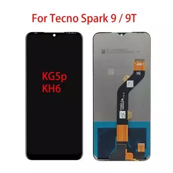 ЖК-экран для Tecno Spark 9 9T, ЖК-дисплей, дигитайзер сенсорного экрана, полная замена в сборе 9 чёрный