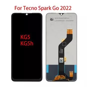 ЖК-экран для Tecno Spark Go 2022 KG5, ЖК-дисплей, дигитайзер сенсорного экрана, полная сборка, запасная часть чёрный