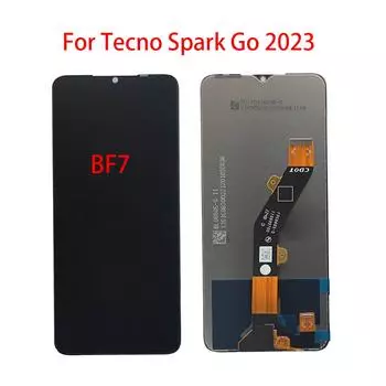 ЖК-экран для Tecno Spark Go 2023, ЖК-дисплей, дигитайзер сенсорного экрана, полная сборка, запасная часть чёрный