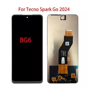 ЖК-экран для Tecno Spark Go 2024 BG6, ЖК-дисплей, дигитайзер сенсорного экрана, полная сборка, запасная часть чёрный