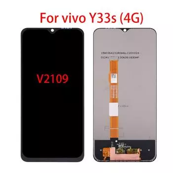 ЖК-экран для Vivo Y33s 4G V2109, ЖК-дисплей, дигитайзер сенсорного экрана, полная замена в сборе чёрный