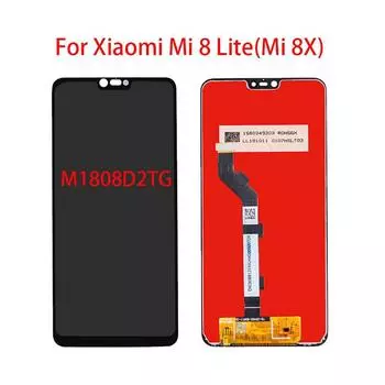 ЖК-экран для Xiaomi Mi 8 Lite/Mi 8X M1808D2TG, ЖК-дисплей, преобразователь сенсорного экрана, дигитайзер в сборе чёрный