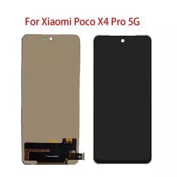 ЖК-экран для Xiaomi Poco X4 Pro 5G ЖК-дисплей, сменный преобразователь сенсорного экрана в сборе чёрный