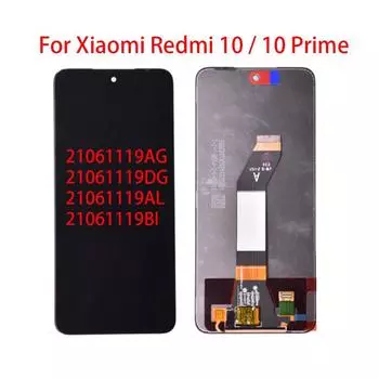 ЖК-экран для Xiaomi Redmi 10/Redmi 10 Prime 21061119AG, замена дигитайзера сенсорного экрана в сборе с ЖК-дисплеем Redmi 10 чёрный