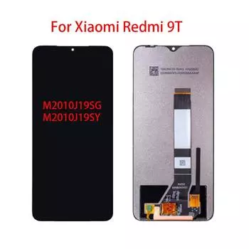 ЖК-экран для Xiaomi Redmi 9T M2010J19SG, сменный преобразователь сенсорного экрана в сборе с рамкой чёрный