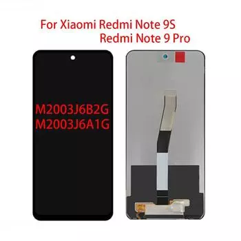 ЖК-экран для Xiaomi Redmi Note 9 Pro 9S, замена преобразователя сенсорного экрана в сборе с ЖК-дисплеем чёрный