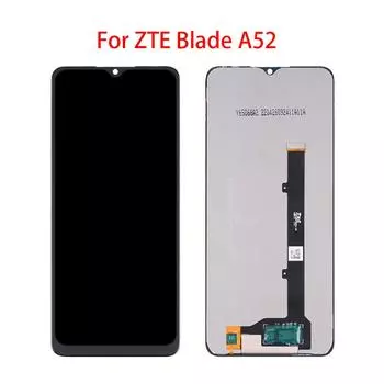 ЖК-экран для ZTE Blade A52, ЖК-дисплей, дигитайзер сенсорного экрана, полная сборка, запасная часть чёрный