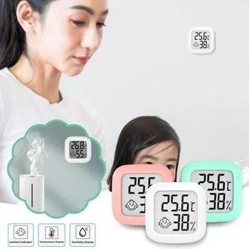 ЖК-цифровой гигрометр Крытый электронный датчик температуры гигрометра One Size розовый