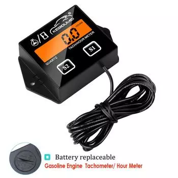 ЖК-цифровой тахометр, счетчик моточасов, тахометр для подвесного мотора, газонокосилки, мотокроссового мотоцикла, морской бензопилы, сменная батарея