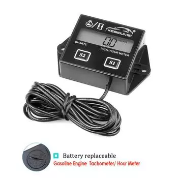 ЖК-цифровой тахометр, счетчик моточасов, тахометр для подвесного мотора, газонокосилки, мотокроссового мотоцикла, морской бензопилы, сменная батарея