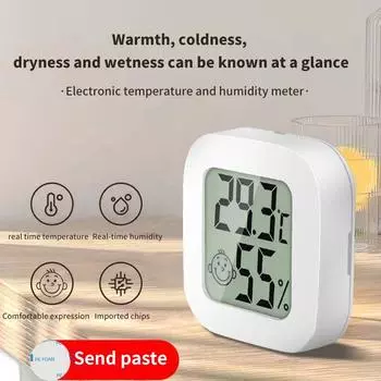 ЖК-цифровой термометр-гигрометр для помещений, электронный измеритель температуры и влажности, датчик, метеостанция для дома белый