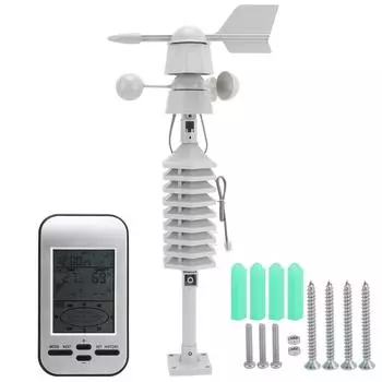 ЖК-цифровые беспроводные погодные часы с датчиком ветра DualMount, термогигрометром, датчиком влажности и температурой