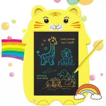 ЖК-дисплей, 9-дюймовый цветной планшет для рисования и письма для малышей, стираемая многоразовая электронная, образовательная и обучающая игрушка, подарки для детей от 3 до 7 лет 27.5x18.8x1cm жёлтый