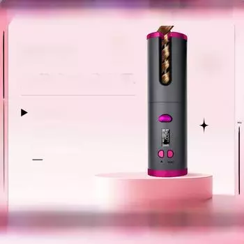 ЖК-дисплей беспроводной зарядки мини умный домашний щипцы для завивки волос 35 min battery, color screen серебряный/розовый