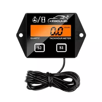 Цифровой тахометр двигателя, счетчик моточасов, тахометр, датчик оборотов двигателя, ЖК-дисплей для бензинового мотоциклетного двигателя, 2/4-тактного двигателя, автомобиля, лодки No backlight