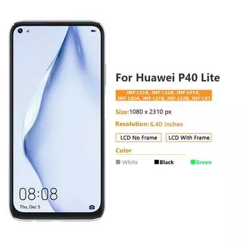 ЖК-дисплей для Huawei P40 Lite JNY-LX1 LCD 10 сенсорный экран замена для Nova 7i JNY-LX2 P 40 Lite ЖК-экран Nova 6 SE дисплей