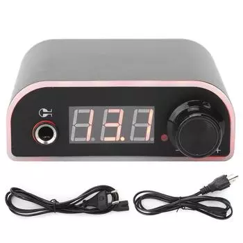 ЖК-дисплей, напряжение питания татуировки, регулируемое напряжение, черный цвет (100240 В) 100240V US Plug