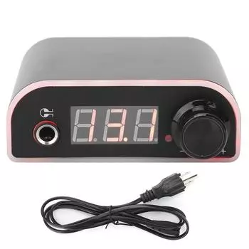 ЖК-дисплей, напряжение питания татуировки, регулируемое напряжение, черный цвет (100240 В)US Plug EU PLUG