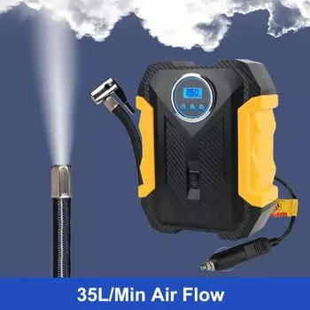 ЖК-дисплей, насос для накачивания шин, воздушный компрессор со светодиодной подсветкой, разъем прикуривателя, 150 фунтов на квадратный дюйм, 120 Вт, портативный, цифровой, 12 В