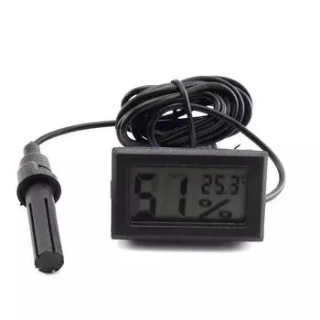 ЖК-дисплей Профессиональный мини-зонд цифровой ЖК-термометр гигрометр измеритель влажности и температуры для помещений цифровой черный белый чёрный