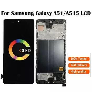 ЖК-дисплей с сенсорным экраном и дигитайзером с рамкой для Samsung Galaxy A51 A515