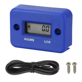 ЖК-дисплей счетчик моточасов для мотоцикла, квадроцикла, бензинового морского снегохода, цифровой счетчик моточасов чёрный