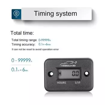 ЖК-дисплей водонепроницаемый индуктивный цифровой счетчик моточасов датчик двигателя счетчик моточасов для велосипеда мотоцикла квадроцикла лодки синий