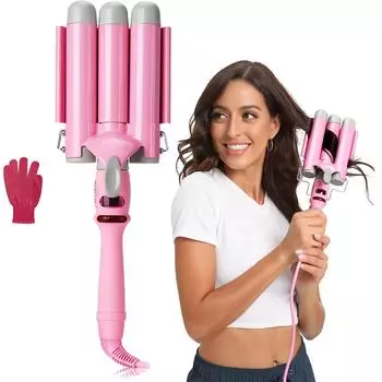ЖК-щипцы для завивки волос, профессиональные керамические щипцы для завивки волос, 3-х цилиндрические щипцы для завивки волос, модные инструменты для укладки волос US