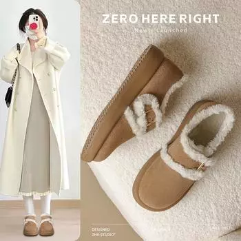 ZHR Zeze Plus Velvet Women s 2024 Winter Genuine Leather Snow Boots 39 хаки