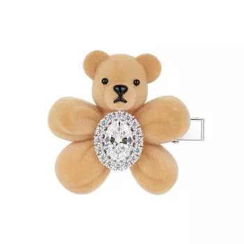 ZHUHE The Gemstone Bear Hairpin Features A Sweet And Romantic Style, Making It A Perfect Jewelry Accessory For Women As A Party