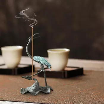 Журавль-курильница, курильница, настольная ретро-стиль, декоративная йога, чай, декор для домашних животных, печь для столовой 8.2x3.3x3.3cm