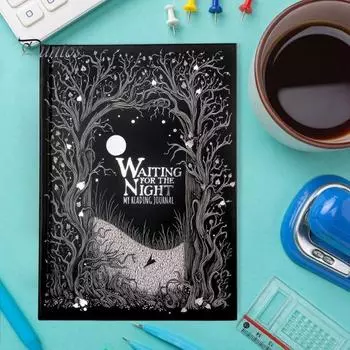 Журнал для чтения «В ожидании ночи» Четкая печать Гладкое письмо Плотная бумага Твердый переплет Ленточный переплет Маркеры Ретро Готический стиль Литературный чёрный