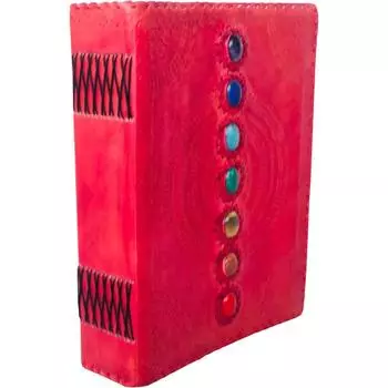 Журнал Fat Leather на 600 страниц, большой, из семи камней, кожаный блокнот, журнал, пустая книга ручной работы, альбом для рисования, повседневное использование (Линованные страницы, красные) 10 x 13 in красный