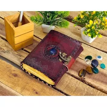 Журнал Гримуара Кожаный журнал Пустая книга заклинаний Книга теней Кожа 7 x 5 in коричневый