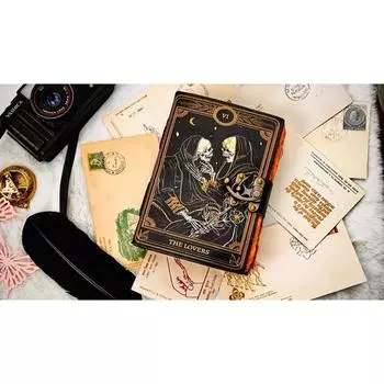 журнал гримуара пустой книга заклинаний теней влюбленные кожаный журнал подарки 7 x 5 in чёрный