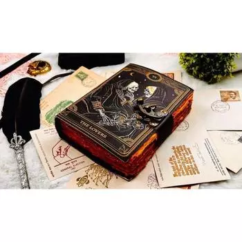 журнал гримуара пустой книга заклинаний теней влюбленные кожаный журнал подарки 7 x 5 in чёрный