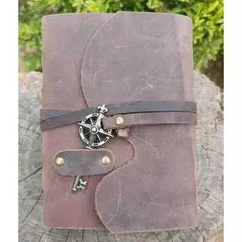 100 % Чистая Кожа Журнал 200 Листов Винтажной Бумаги 7 x 5 in