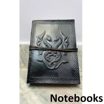 Журнал из кожи дракона для мужчин и женщин, винтажный блокнот, альбом для рисования, дневник для художников, журнал путешествий, кельтский журнал-гримуар, подарки на День святого Валентина. новый 7 x 5 in чёрный